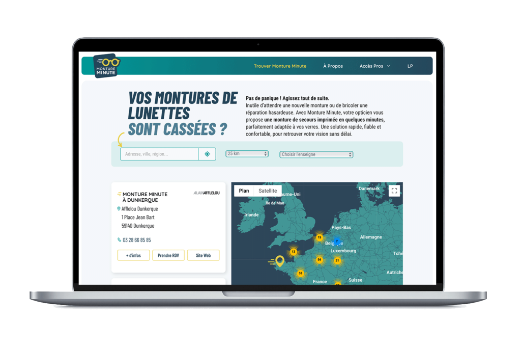 Site internet Monture Minute