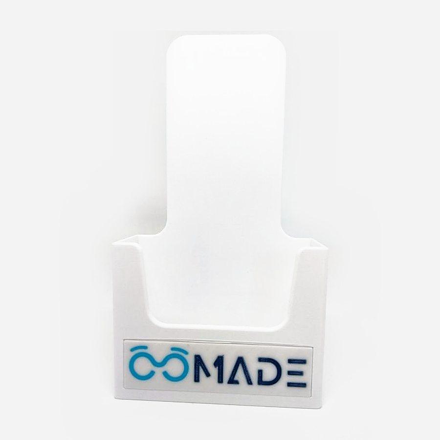 Présentoir de comptoir imprimé, portant le logo du magasin